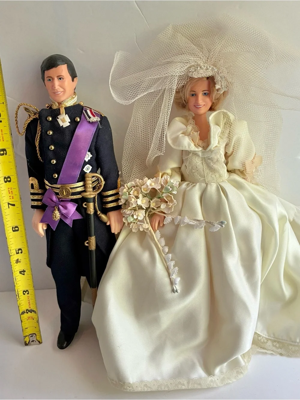 Vintage 1982 Princess Diana & Prince Charles Royal Wedding Doll Set Goldberger